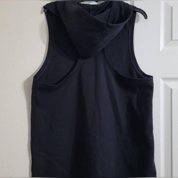 NWOT•Victoria's Secret Sport Sleeveless Tunic Razorback Hoodie•Black&Pink•Small - Picture 5 of 9